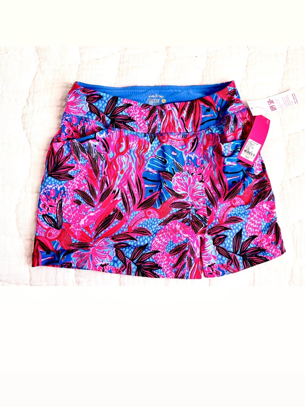 Lilly Pulitzer Blue & Pink Floral Swim Coverup Skirt